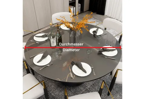 Blade Tischdecke Tischfolie Rund Transparente Glasklar 2 mm abgeschrägte Kante (Einzelartikel, Einzeln erhältlich), Kratzfest, geruchlos, REACH-konform, individuell zuschneidbar