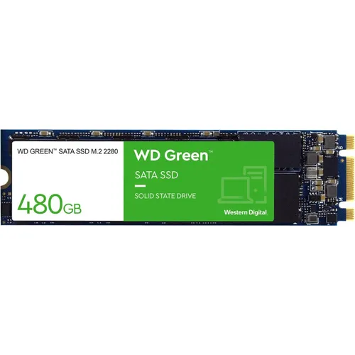 WD Green M.2 SSD 480 GB - Schneller Speicher für Ihr System - Festplatte mit 480 GB, M.2 2280, SATA 6Gb/s - ideal für schnellere Bootzeiten und verbesserte Systemleistung.