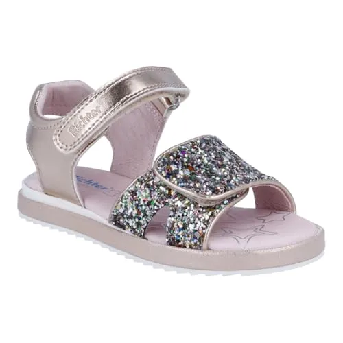 Richter Mädchen Sandale in Metallic, Größe 29 - Wanderschuhe mit zeitlosem Design und Glitzer, ideal für jeden Tag. Bequem und stylisch in der Farbe Salmon Gold, perfekt für modebewusste Mädchen.