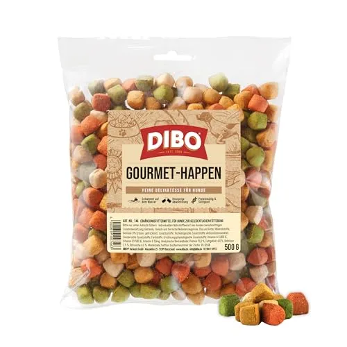 Gourmet-Happen, 500g-Beutel, Backwaren als gesunde, natürliche Ernährung für Hunde von DIBO, Hundefutter, Barf, B.A.R.F., Leckerli, Hundekekse