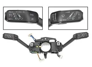 f.becker Lenkstockschalter 110310042 für SKODA VW SEAT - Lenkstockschalter in schwarz mit umfassenden Funktionen wie Tempomat und Lichthupe, ideal für verschiedene Modelle von SKODA, VW und SEAT.