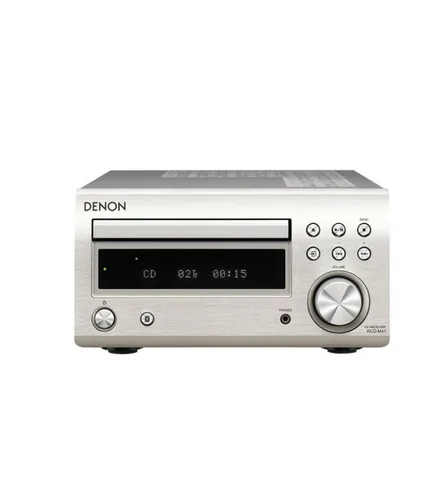 Denon RCD-M41 HiFi 2.1-Kanal Verstärker, silber - CD-Player mit 30W Leistung, neu entwickelter Verstärkerschaltung für klaren Klang und integrierte Bluetooth-Technologie für kabelloses Streaming.