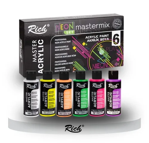 RICH Acrylfarbe RICH MASTERMIX Neon Acrylfarben-Set 6 Farben - 60 ml
