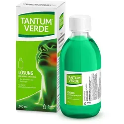Tantum Verde 1.5mg/ml Lösung Z.anw.i.d.mundhöhle 240 ML - Mundspülung zur Linderung von Schmerzen und Reizungen im Mund- und Rachenraum. Enthält das entzündungshemmende Mittel Benzydaminhydrochlorid für schnelle Erleichterung.