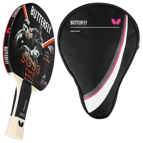 Butterfly Timo Boll SG33 Tischtennisschläger Set mit Hülle - Tischtennisschläger für Allround-Spieler, inklusive Schlägerhülle für optimalen Schutz und Transport.