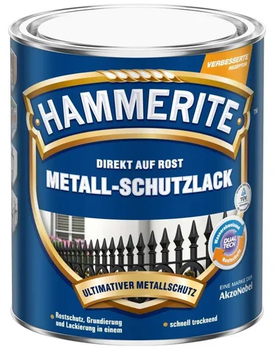 Hammerite Metallschutzlack Matt, Weiss, 750ml - Metallfarben, direkt auf Rost anwendbar und bietet 3in1 Schutz mit hoher Witterungs- und UV-Beständigkeit für langlebigen Rostschutz.
