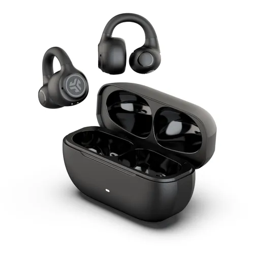 JLAB Flex Open Air - Open-ear Bluetooth Kopfhörer in Schwarz, ultraleichtes Clip-On-Design für beeindruckenden Sound und Alltagstauglichkeit
