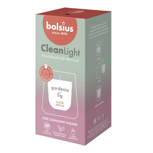Bolsius Cleanlight Duft-Nachfüller 2er Pack Gardenia & Feige  Duftkerze