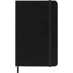 Moleskine 12 Monate Wochenkalender 2026, Pocket/A6, 1 Wo = 2 Seiten, vertikal, fester Einband, Schwarz