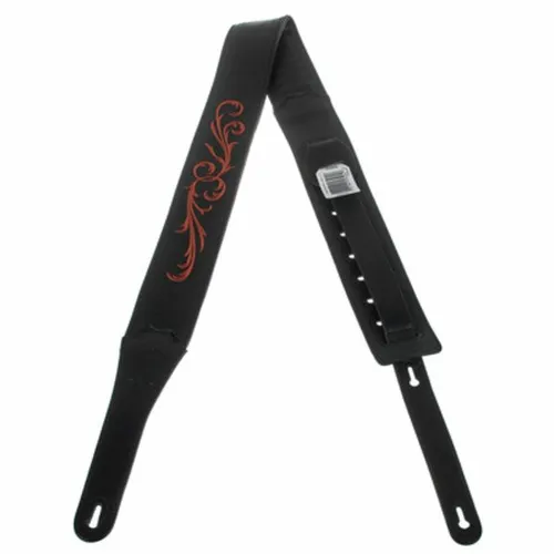 Nouveau Strap w. Inlay Black - Hochwertiger Gitarrengurt mit stilvollem Inlay in Schwarz, ideal für sicheren Halt und komfortables Spielen.