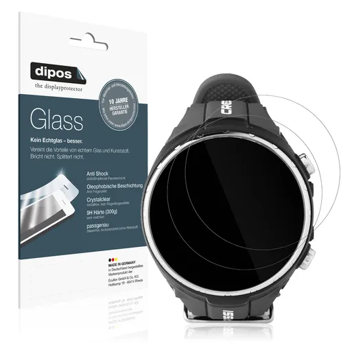 2x Schutzfolie für Suunto D4F Tauchcomputer - Anti-Shock 9H Folie dipos Glass
