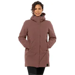 Jack Wolfskin Wintermantel Salier Coat - Rotbraun, Größe XL - Wetterfester Damenmantel für kalte Tage - der Salier Coat bietet optimalen Schutz, dank atmungsaktivem Material und hochwertiger Isolierung. Abnehmbare Kapuze und verstellbare Taille für perfekten Sitz.