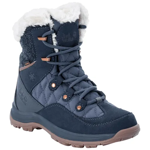 Jack Wolfskin Winterstiefel Cold Bay Mid Texapore - wasserdicht, dunkelblau Damen, optimaler Kälte- und Nässeschutz bis -20°C mit Winter Grip Sohle