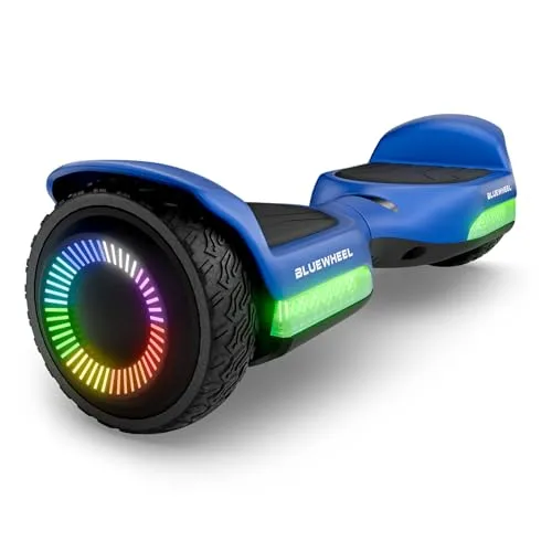 Bluewheel 6,5" Premium Hoverboard HX720 mit Bluetooth Lautsprecher – Blau - Erleben Sie Fahrspaß mit dem Bluewheel HX720 Hoverboard! Dank 250-W-Motoren und robusten Geländereifen meistern Sie diverse Untergründe. Integrierter Bluetooth-Lautsprecher für Musikgenuss während der Fahrt.