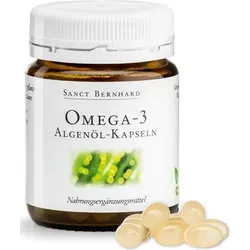 Sanct Bernhard Omega-3 Algenöl-Kapseln – 60 vegane Weichkapseln - Nahrungsergänzung mit 650 mg pflanzlichem Omega-3-Öl aus Mikroalgen pro Kapsel. Ideal für Veganer zur Unterstützung einer ausgewogenen Ernährung.