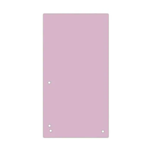 DONAU 100er Pack Trennstreifen/Farbe: Rosa / 1/3 A4 aus 190 g/m² Recycling-Karton/ 4-fach Lochung/ 23,5 x 10,5 cm/Gelocht/Trennblätter Ordner Register Trennlaschen/Made in EU