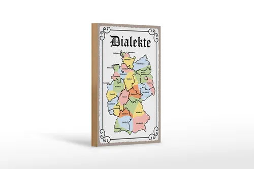 Holzschild Spruch 12X18 cm Dialekte Karte Bundesländer Deko Schild