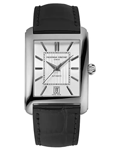 Frederique Constant Automatikuhr Classics Carree Automatic Damen - Elegante Damenarmbanduhr mit rechteckigem Edelstahlgehäuse und Saphirglas. Das schwarze Krokodillederarmband sorgt für einen stilvollen Look. Swiss-Made Automatikwerk garantiert präzise Zeitmessung.