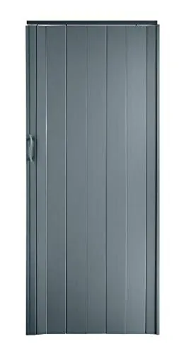 Standom Falttür Schiebetür - Grau, 202 cm für Türbreite 84-109 cm - Falttüren für innen und außen, teils vormontiert, mit Magnetverschluss und flexibler Öffnungsrichtung. Ideal für Wohnungen und Büros.