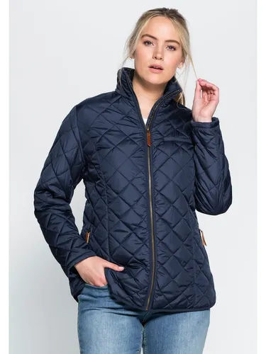 Steppjacke SHEEGO Große Größen Damen, Gr. 46, marine - Feminine Funktionsjacke mit wasserabweisendem Material, hoch schließendem Stehkragen und praktischen Reißverschlusstaschen – ideal für wechselhaftes Wetter.