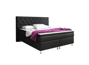 Inter Handels Boxspringbett Turin 180x200 cm schwarz - Betten mit 7-Zonen Taschenfederkernmatratze für optimalen Federkomfort und perfekte Körperanpassung, ideal für erholsamen Schlaf.