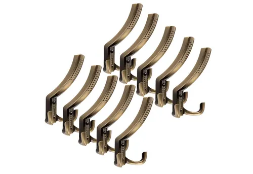 SO-TECH® Garderobenhaken JASMIN, Lochabstand 32 mm (10 St), groß (H x B x T: 143 x 76 x 67 mm), Brüniert