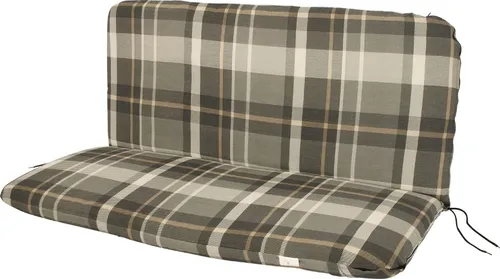 TPFGarden Bankauflage NUNEATON, grau/beige - Polsterauflage für 2-Sitzer - Bequeme Bankauflage 98x88 cm in grau/beige kariert, mit waschbarem Bezug aus 65% Polyester und 35% Baumwolle. Ideal für gemütliche Stunden im Freien.