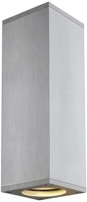 THEO UP/DOWN Wandleuchte, alu gebürstet, max. 2x50W - Moderne Wandleuchte aus Aluminium für stilvolle Akzentbeleuchtung, erzeugt zwei entgegengesetzte Lichtkegel für eine harmonische Raumgestaltung.