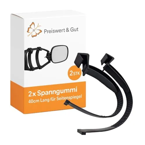 2x Spanngummi für Außenspiegel Wohnwagen Caravan mit Klemmstück – 40 cm elastisches Ersatzgummi - Praktisches 2er Set mit 40 cm langen Spanngummis für Außenspiegel, ideal für Wohnwagen und Reisemobile. Wetterfest und UV-beständig für zuverlässige Befestigung auch bei schwierigen Bedingungen.