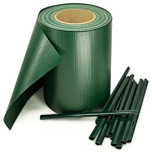 Sichtschutzstreifen 35 m Rolle 19 cm PVC für Doppelstabmattenzaun - Grün - Gestalten Sie Ihren Garten blickdicht mit diesen robusten PVC-Sichtschutzstreifen. Sie sind einfach zu montieren und bieten effektiven Wind- und Wetterschutz. Inklusive 30 Clips für eine kinderleichte Befestigung.
