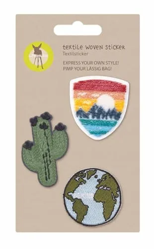 LÄSSIG Textilsticker selbstklebend - 3er-Set mit fröhlichen Designs, ideal für kreative Kinder und flexible Gestaltung