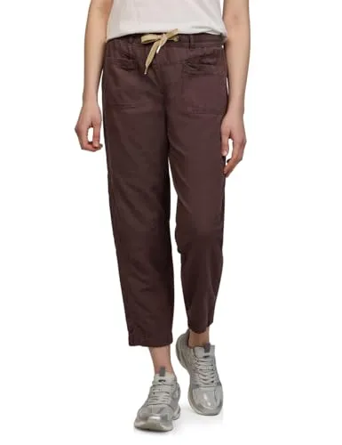Street One Studio Tapered Leg Hose Mahogany Brown 36 - Modische Twill Hose im Loose Fit mit schmal zulaufenden Beinen. Ideal für jeden Anlass, bietet sie Komfort und Stil. Perfekte Passform bei EU-Größe 38 mit einer Innenbeinlänge von 69 cm.