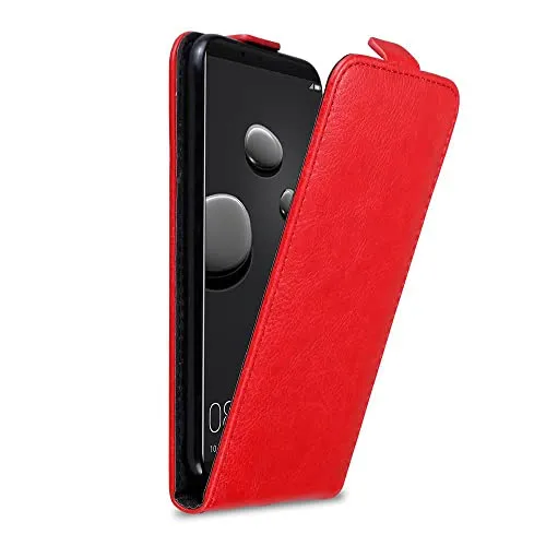 Cadorabo Hülle kompatibel mit Huawei Mate 10 PRO Flip Design aus Premium Kunst Leder Flip Klappbare Stoßfeste Magnetische Cover Hülle für Huawei Mate 10 PRO Tasche in Rot