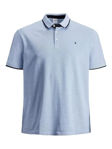 JACK & JONES Polo Shirt Herren, Bright Cobalt/Detail:ps, 7XL Große Größen