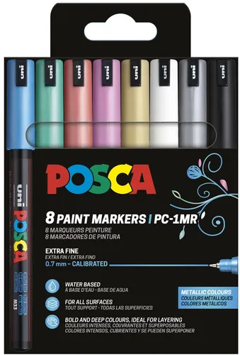 POSCA Pigmentmarker PC-1MR 8er Box farbig sortiert