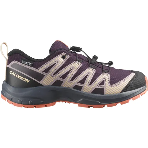 Salomon XA Pro V8 WP Kinder Traillaufschuhe - Lila - 39 - Laufschuhe für Kinder, wasserdicht und ideal für Abenteuer im Freien, mit hervorragendem Grip und Komfort.