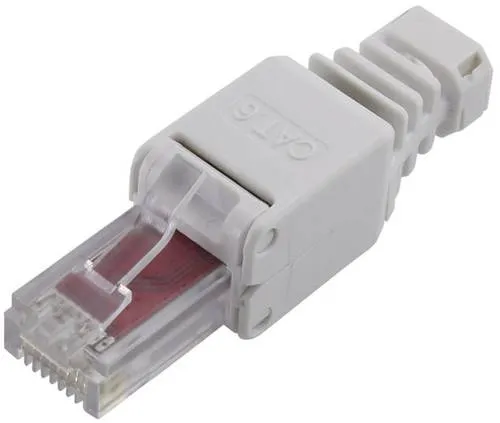 TRU Components RJ45 Stecker, Cat 6 Stecker, gerade Polzahl Sensoren 8 Grau 1St.