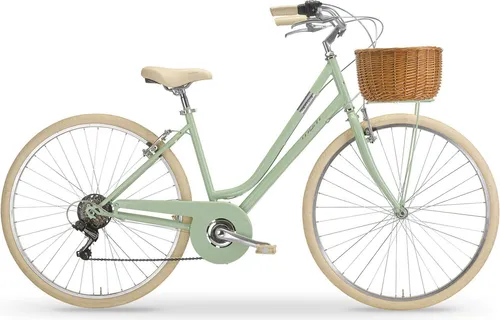 Citybike Neptune Lady 28 Zoll, mint - Fahrräder mit 6-Gang SHIMANO Schaltung für schnelles Fahren in der Stadt und stilvolles Design mit hellen Anbauteilen und Aluminiumkomponenten.