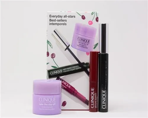 Clinique High Impact Mascara Set - Mascaras Set mit High Impact Mascara, Almost Lipstick und Cleansing Balm - für atemberaubende Wimpern und pflegende Reinigung.