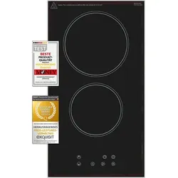 Exquisit Kochfeld EKC301-R-020 | Glaskeramik mit Touch Control - Kochfeld der Kategorie Kochfelder mit 3000 W Leistung, 2 Kochzonen und praktischer Kindersicherung für sicheres Kochen.