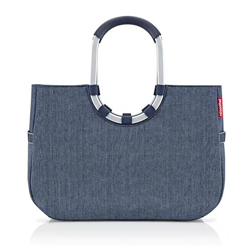 Reisenthel Einkaufskorb Rhombus Dark Blue - Nachhaltiger Einkaufskorb aus Textil mit 25 L Fassungsvermögen, bauchig geformt und ideal für den täglichen Einkauf. Perfekt für Freizeitaktivitäten.