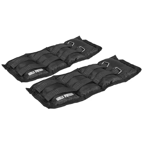 GORILLA SPORTS Gewichtsmanschette 2er Set 10 KG - Verstellbare Gewichtsmanschetten für Arme und Beine, ideal für intensives Training und effektive Steigerung der Muskelkraft.
