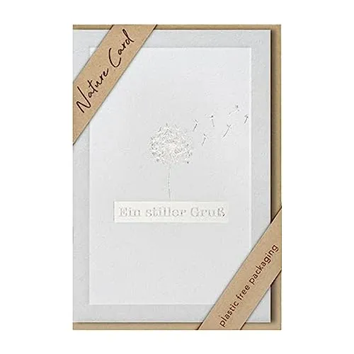 bsb - Trauerkarte mit liebevollem Pusteblumen Motiv - Nature Card - Trauerkarten - Beileidskarten mit Umschlag - Danksagungskarten Trauer - Karten zur Trauer 11,5 x 17 cm