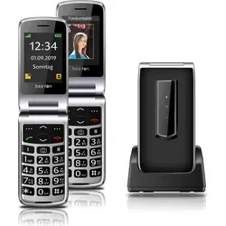 beafon SL495 Silverline - Klapphandy für Senioren, mit SOS Notruftaste und kontrastreichem 2,4" TFT-Display