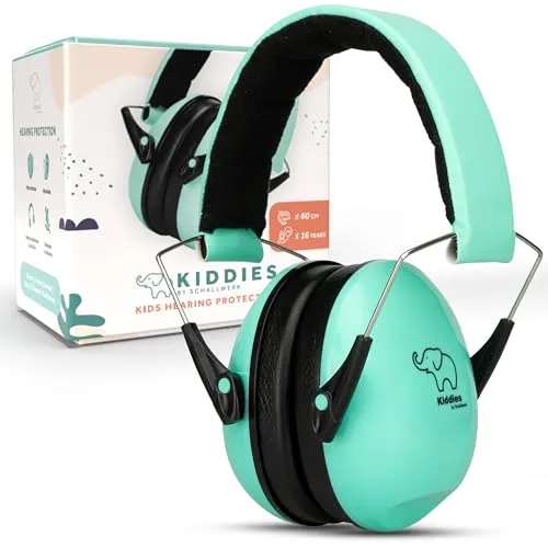 Schallwerk ® Kapselgehörschutz Kiddies (Minty Blue) | Gehörschutz Kinder - Hochwertige Lärmschutz Kopfhörer mini - Ohrenschützer ideal für Alltag & Events