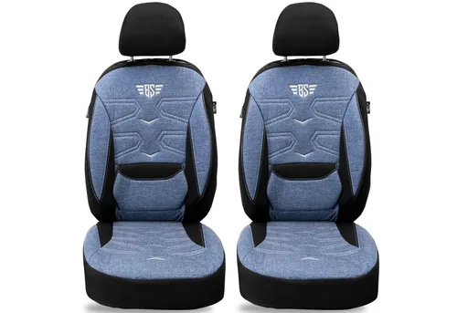 BREMER SITZBEZÜGE Autositzbezüge für Nissan Qashqai 3 J12 (2021+) - Praktisches 2-teiliges Set in Schwarz/Blau, passend für Fahrzeuge mit und ohne Sitzheizung. Atmungsaktives Material für hohen Komfort und einfache Pflege.