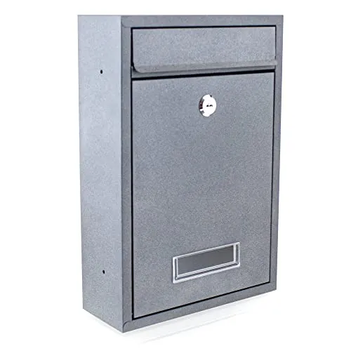BITUXX® Kompakter Mini Briefkasten Wandbriefkasten Letterbox erweiterbar zur Briefkastenanlage (Anthrazit)