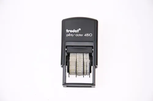 Trodat Printy 4810 - Datumstempel mit integriertem Stempelkissen, 12 Jahre verstellbares Datumsband für effiziente Büroorganisation