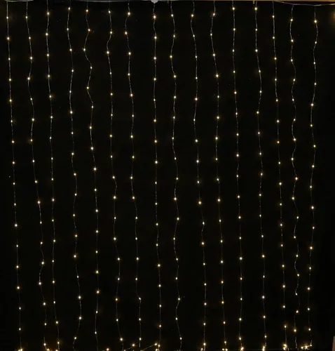 MARELIDA LED-Lichtervorhang 100 LED - Weihnachtsdeko für Fenster - Weihnachtsbeleuchtung - 10 Stränge mit 100 warmweißen LEDs - ideal für Innen und Außen - verleiht jedem Raum und Garten eine festliche Atmosphäre.