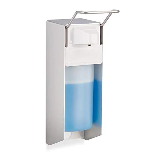 relaxdays Desinfektionsmittelspender 10 x Eurospender 500 ml - Spender für Flüssigseife oder Desinfektionsmittel, hygienische Handhabung ohne direkten Kontakt dank Ellbogenbetätigung. Ideal für Gastronomie und Büros, sorgt für Sauberkeit und Sicherheit.